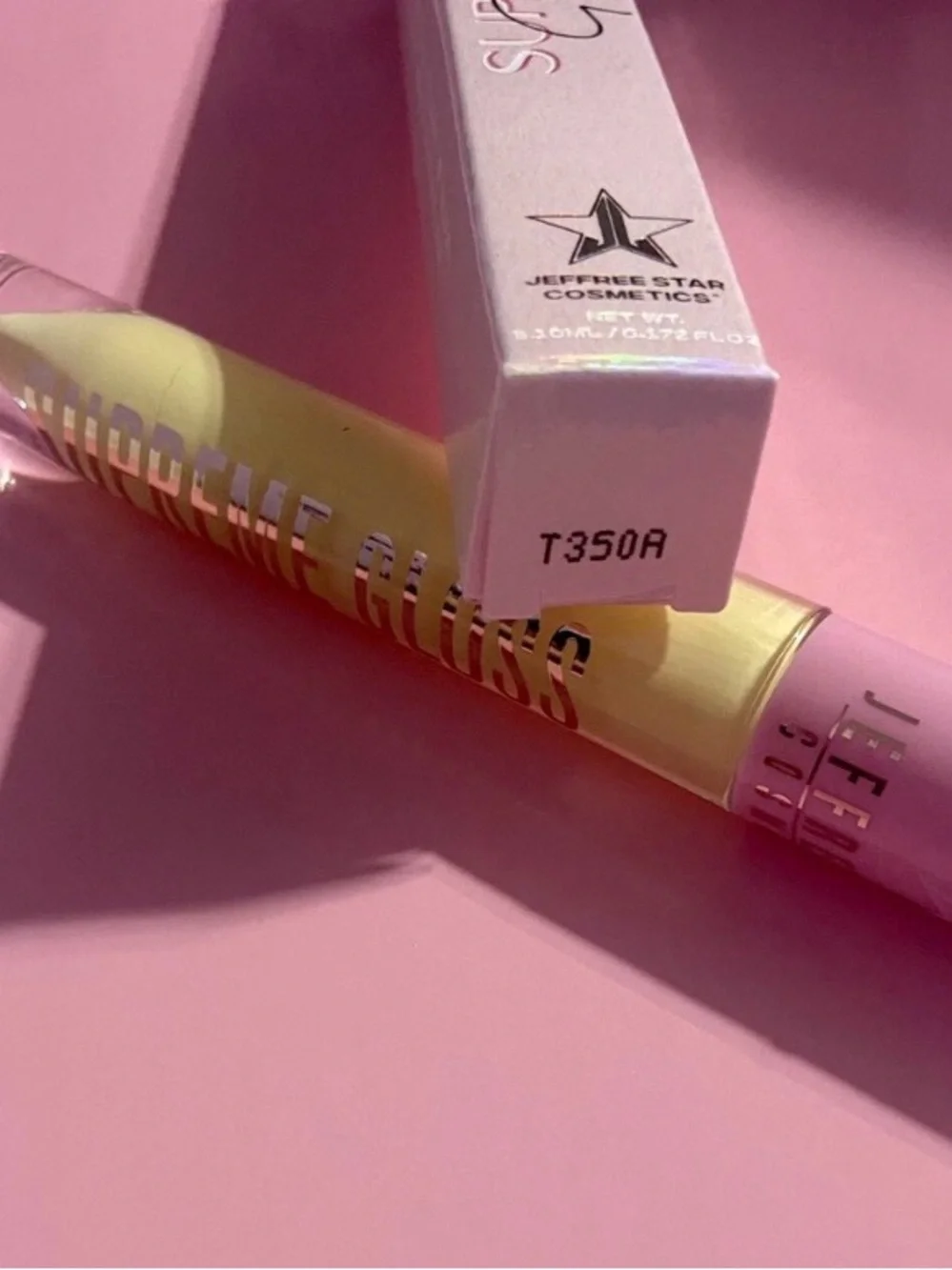 Jeffree Star Supreme Gloss Full Pigment Lip Gloss - Yellow with Pink Cap